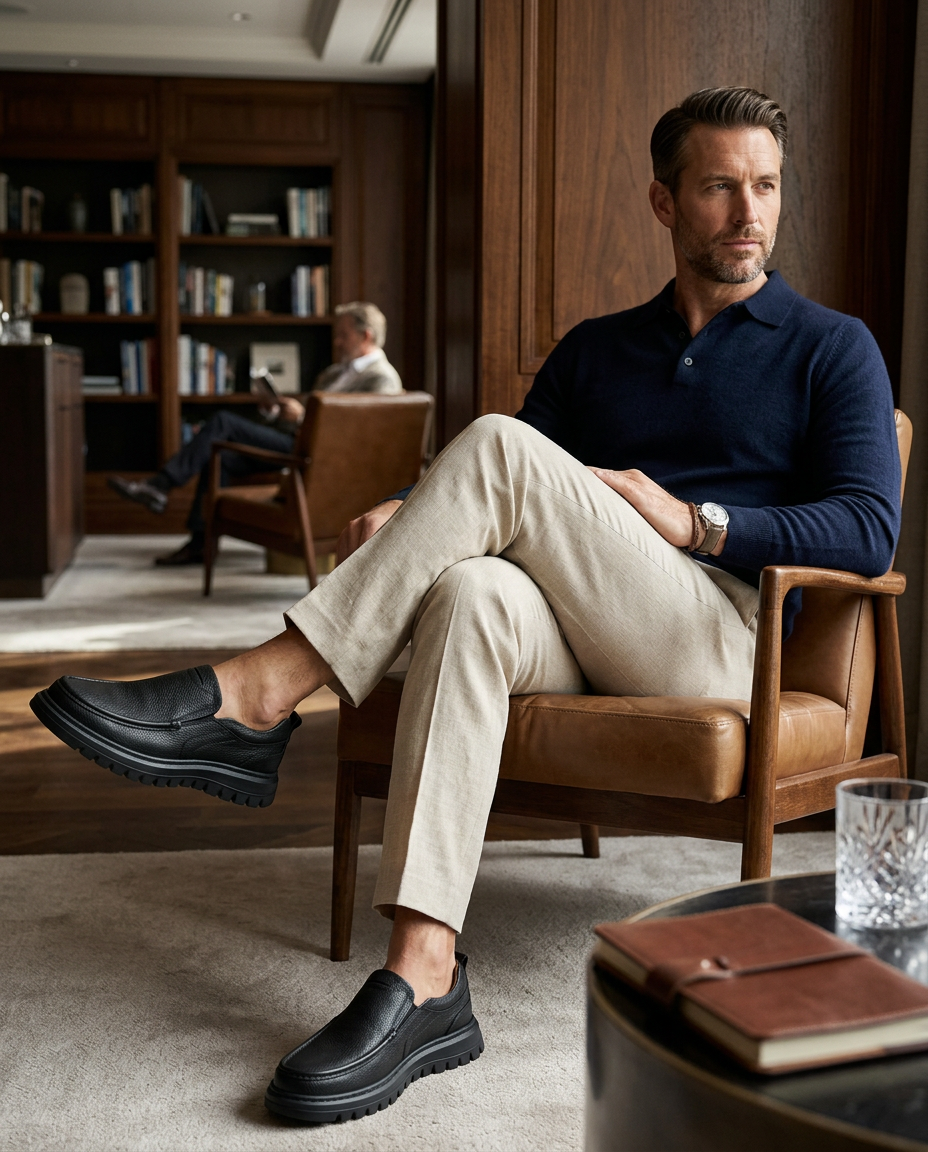 MOV Casual Boat Shoe - Black